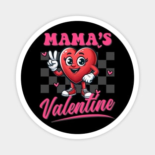 Retro Groovy Mama is My Valentine Cute Heart Boys Girls Kids Magnet